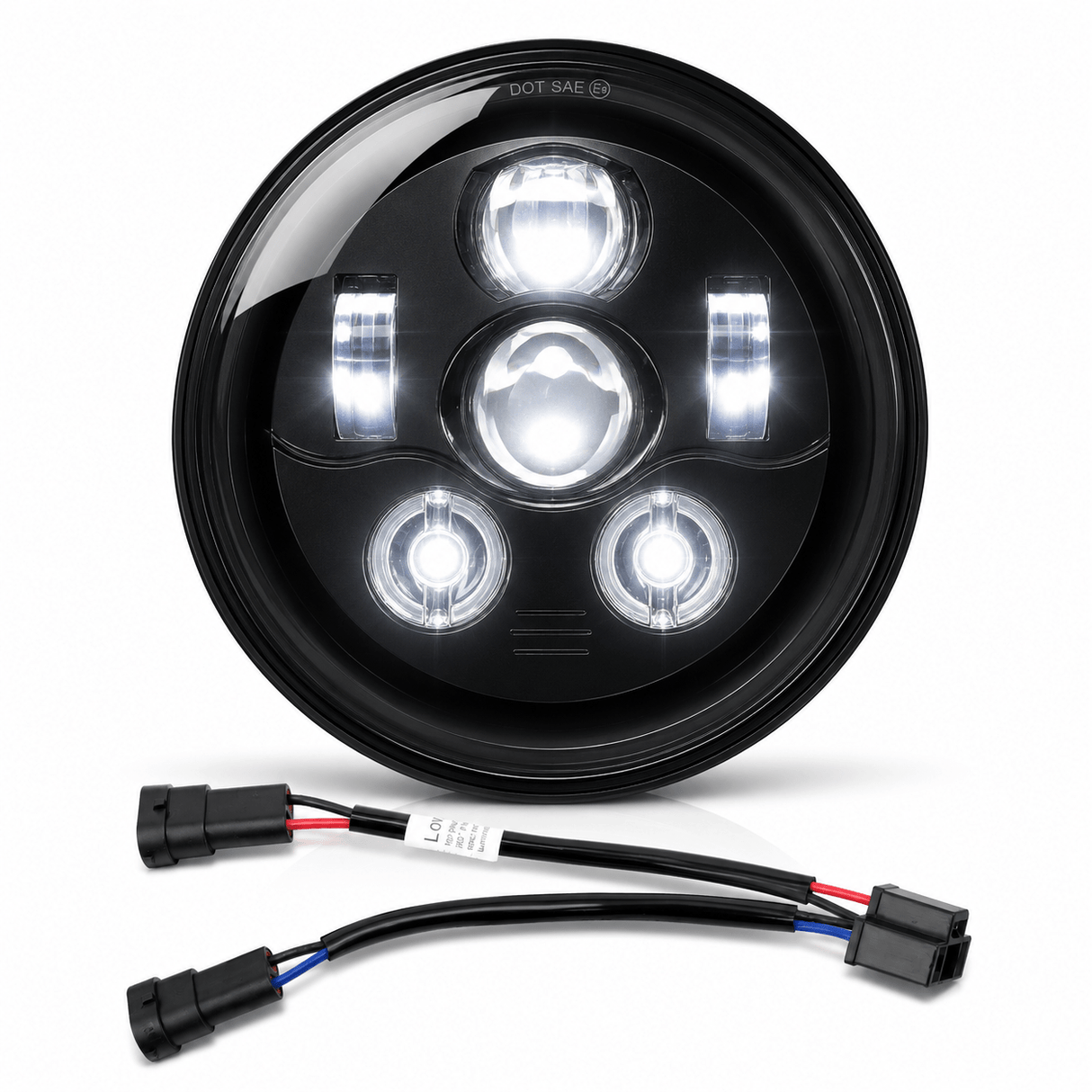 Eagle Lights 7" LED Headlight Kit for Harley Davidson and Indian Motorcycles - Generation III / Black