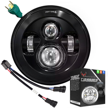 Eagle Lights 7" LED Headlight for Harley-Davidson® and Indian® Motorcycles - Generation I / Black Kit