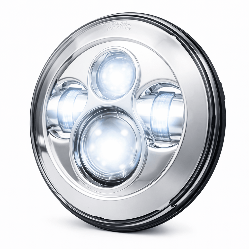 Eagle Lights 7" LED Headlight for Harley-Davidson® and Indian® Motorcycles - Generation I / Chrome Kit