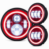 Eagle Lights 7" LED Headlight and 4.5" LED Passing Light Kit for Harley-Davidson® and Indian® Motorcycles - Color Matched / Generation I