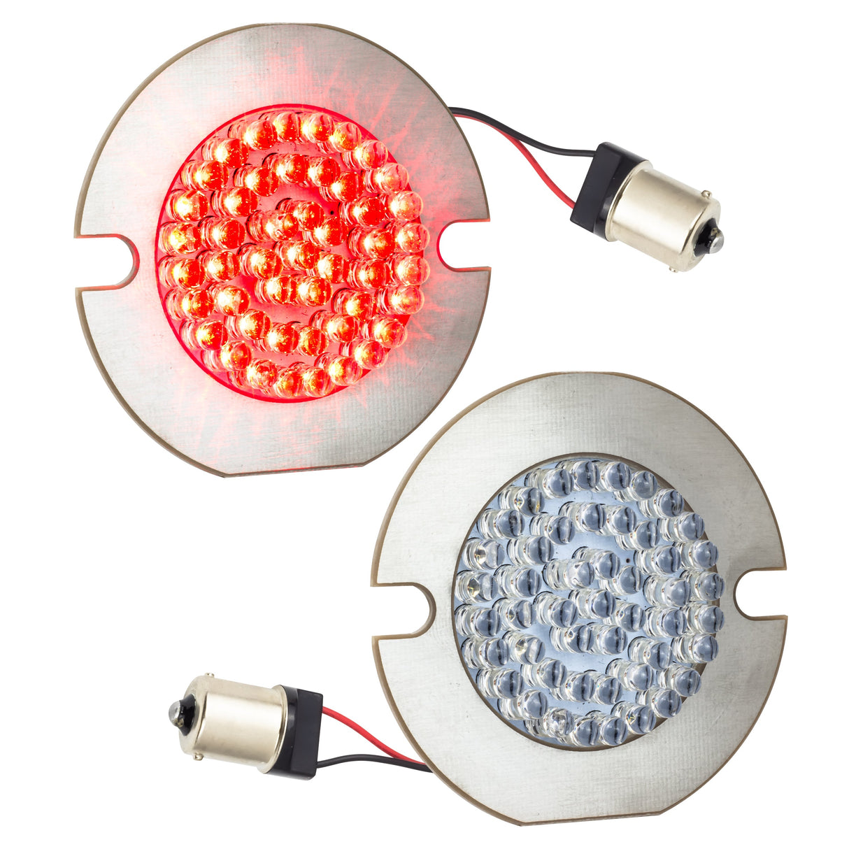 Eagle Lights 8748TS-1156R 3 1/4" Red Rear LED Turn Signals For Harley Davidson Motorcycles - Double Pack - 1156 Base