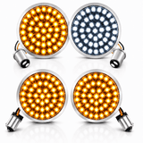 Eagle Lights Midnight Edition Front and Rear LED Turn Signal Kit for Harley-Davidson® Motorcycles - 1157 Front / 1156 Amber Rear