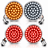Eagle Lights Midnight Edition Front and Rear LED Turn Signals Kit for Harley-Davidson® Motorcycles - 1157 Front / 1156 Red Rear