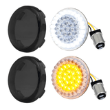 Eagle Lights 2” Front Harley LED Turn Signal with Halo Running Light Kit - White Halo Ring / Amber Turn Signal / 1157 Base