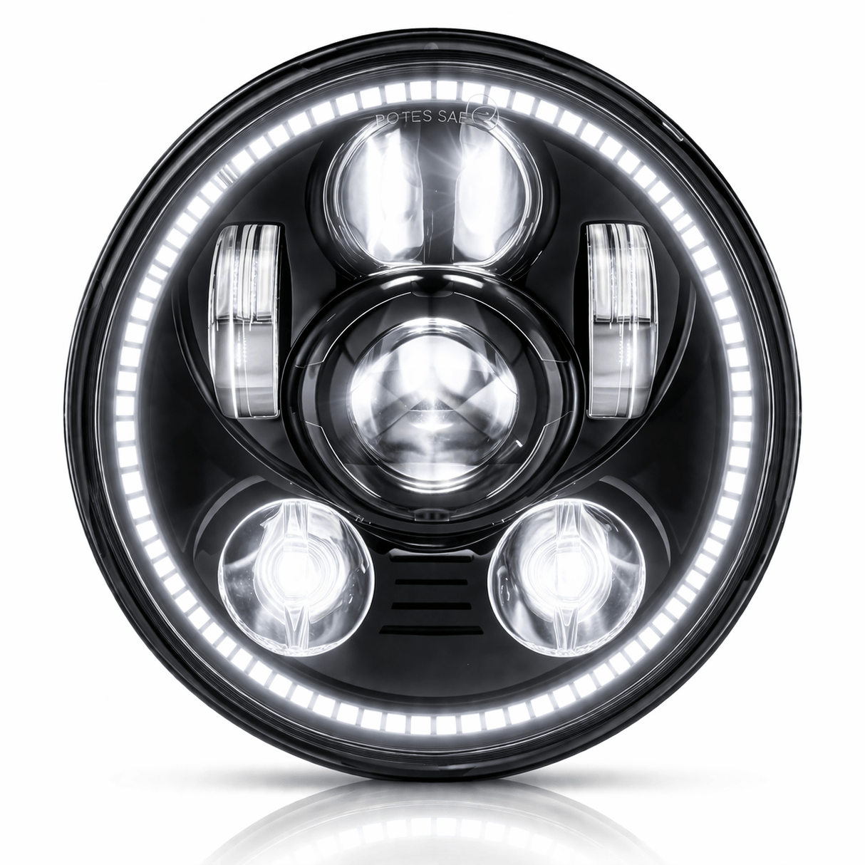 Eagle Lights 5 3/4" LED Headlight Kit with Halo Ring for Harley-Davidson® and Indian® Motorcycles - Generation III / Black