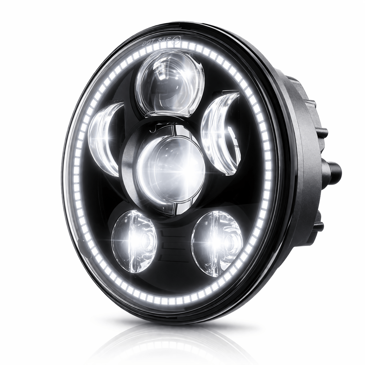 Eagle Lights 5 3/4" LED Headlight Kit with Halo Ring for Harley-Davidson® and Indian® Motorcycles - Generation III / Black