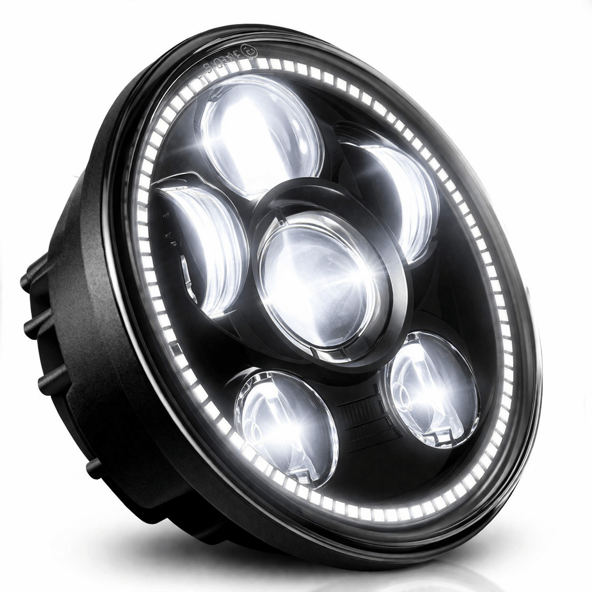 Eagle Lights 5 3/4" LED Headlight Kit with Halo Ring for Harley-Davidson® and Indian® Motorcycles - Generation III / Black
