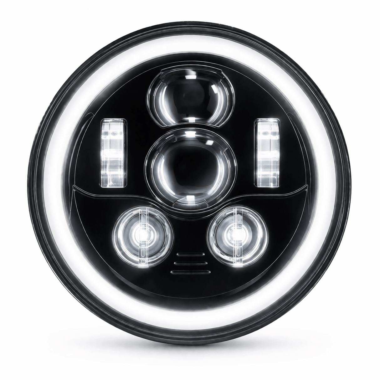 Eagle Lights 7" LED Headlight Kit with Halo Ring for Harley-Davidson® and Indian® Motorcycles - Generation III / Black