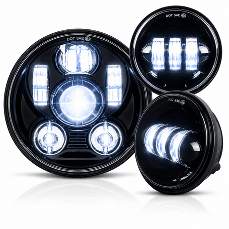Eagle Lights 8900PK Heritage Softail Springer LED Headlight and Passing Light Kit