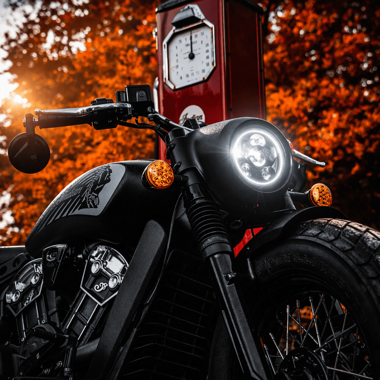 Eagle Lights 5 3/4" LED Headlight Kit with Halo Ring for Harley-Davidson® and Indian® Motorcycles - Generation III / Black