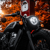 Eagle Lights 5 3/4" LED Headlight Kit with Halo Ring for Harley-Davidson® and Indian® Motorcycles - Generation III / Black