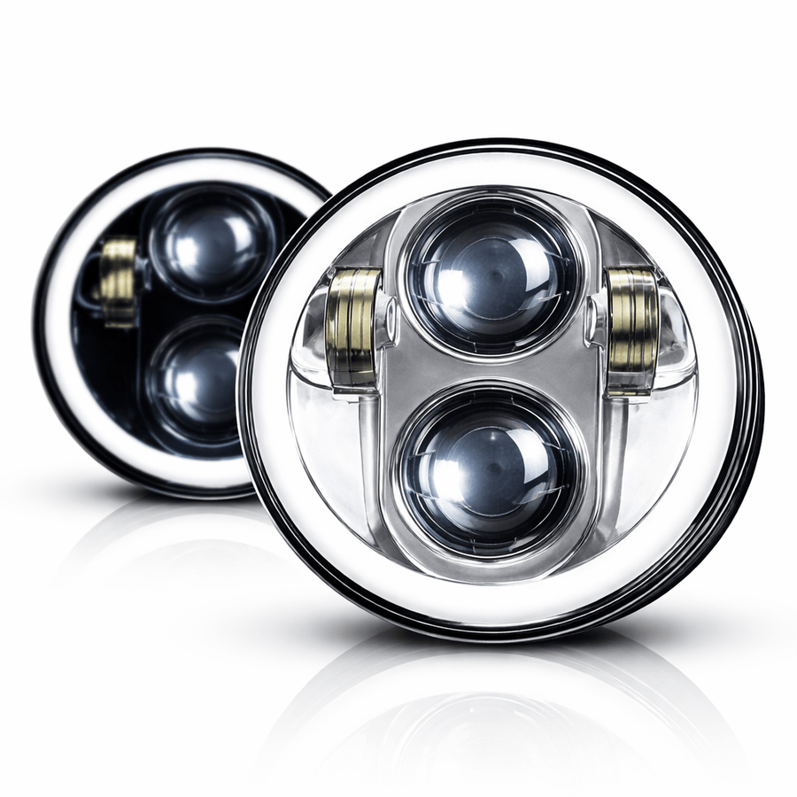 Eagle Lights 5 3/4" LED Headlight Kit with Halo Ring for Harley-Davidson® and Indian® Motorcycles - Generation II