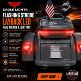 Eagle Lights Flashing Strobe Layback LED Tail Brake Light Kit for Harley-Davidson® Tri Glide Models