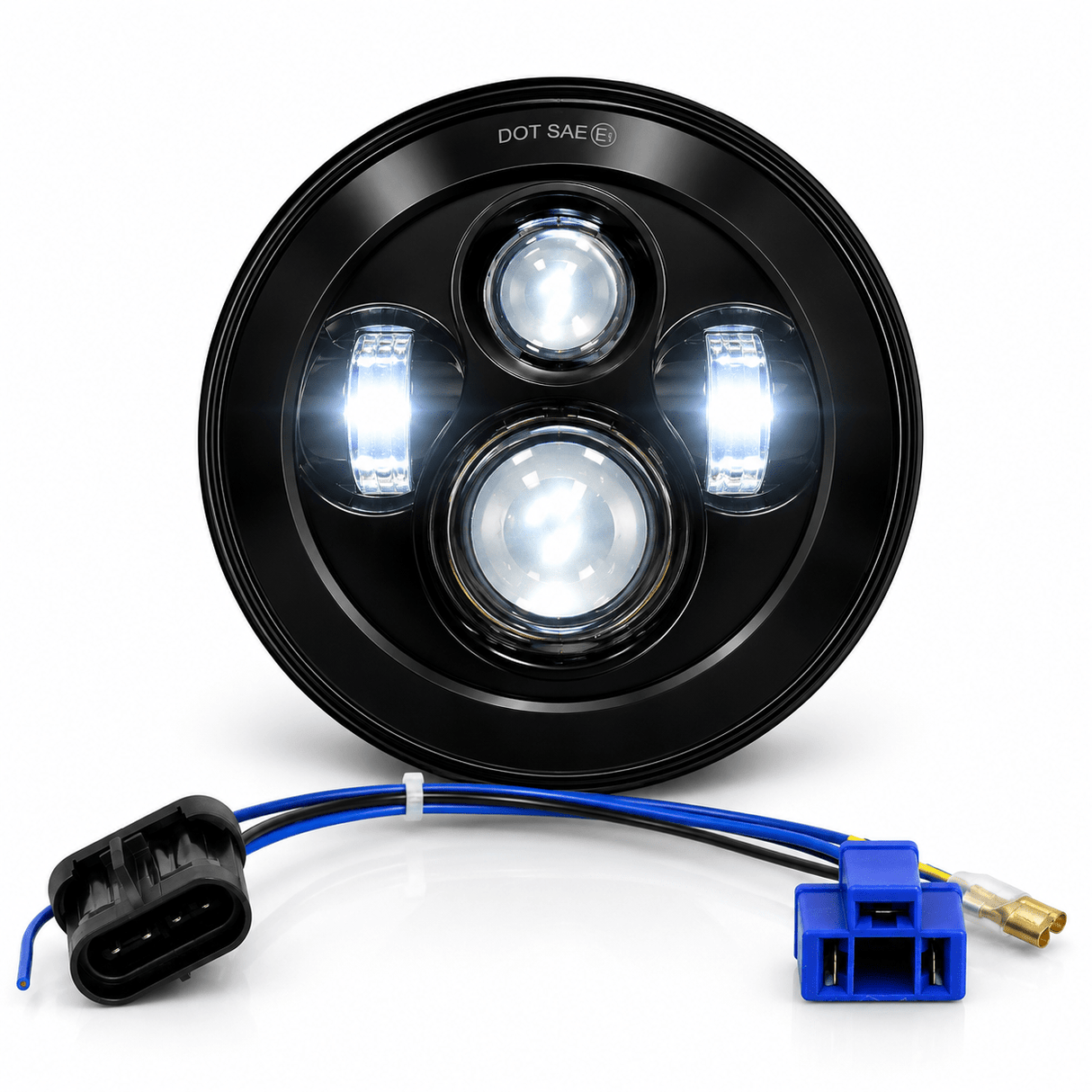 Eagle Lights 7" LED Headlight for Harley-Davidson® and Indian® Motorcycles - Generation I / Black Kit