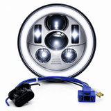 Eagle Lights 7" LED Headlight Kit with Halo Ring for Harley-Davidson® and Indian® Motorcycles - Generation III / Chrome