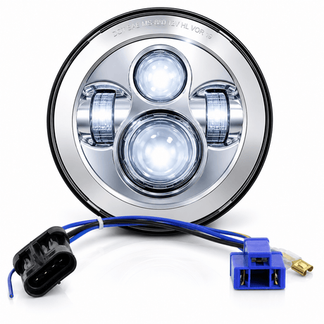 Eagle Lights 7" LED Headlight for Harley-Davidson® and Indian® Motorcycles - Generation I / Chrome Kit