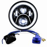 Eagle Lights 7" LED Headlight with LED Halo Ring for Harley-Davidson® and Indian® Motorcycles - Generation II / Black Kit