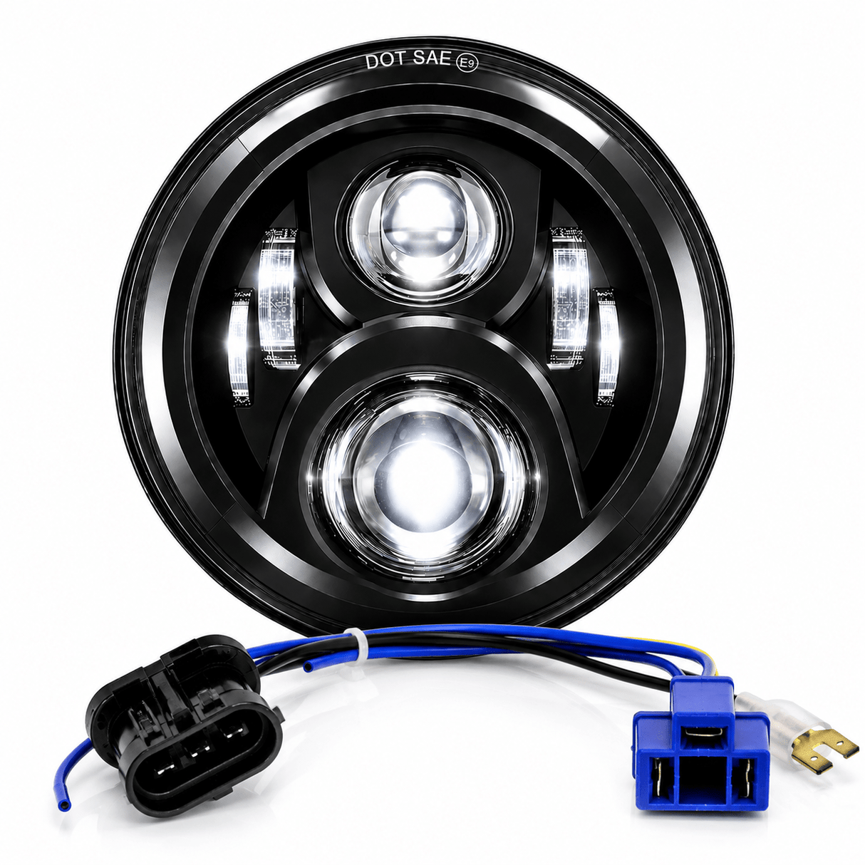 Eagle Lights 7" LED Headlight for Harley-Davidson® and Indian® Motorcycles - Black / Generation II