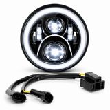 Eagle Lights 7" LED Headlight with LED Halo Ring for Harley-Davidson® and Indian® Motorcycles - Generation II / Black Kit