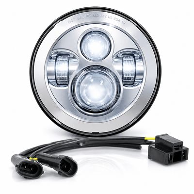 Eagle Lights 7" LED Headlight for Harley-Davidson® and Indian® Motorcycles - Generation I / Chrome Kit