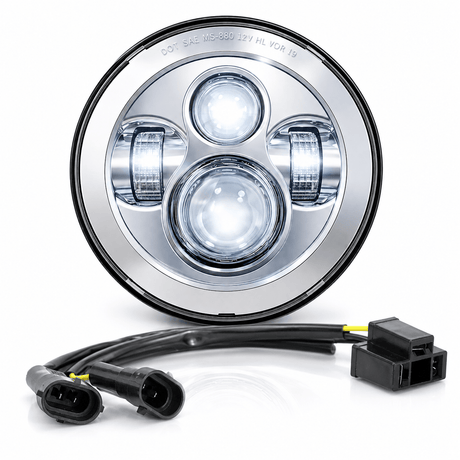 Eagle Lights 7" LED Headlight for Harley-Davidson® and Indian® Motorcycles - Generation I / Chrome Kit