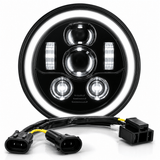 Eagle Lights 7" LED Headlight Kit with Halo Ring for Harley-Davidson® and Indian® Motorcycles - Generation III / Black