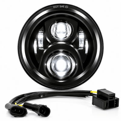 Eagle Lights 7" LED Headlight for Harley-Davidson® and Indian® Motorcycles - Black / Generation II