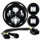 Eagle Lights 7" LED Headlight and 4.5" LED Passing Light Kit for Harley-Davidson and Indian - Generation II / Black