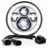 Eagle Lights 7" LED Headlight with LED Halo Ring for Harley-Davidson® and Indian® Motorcycles - Generation I / Chrome Kit