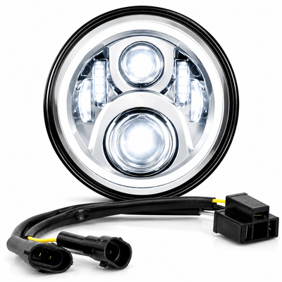 Eagle Lights 7" LED Headlight For Harley-Davidson® and Indian® Motorcycles - Chrome / Generation II