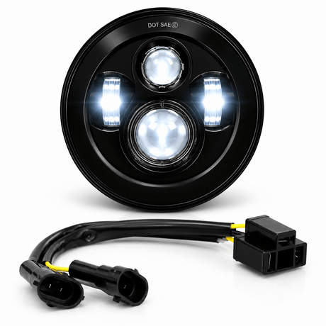 Eagle Lights 7" LED Headlight for Harley-Davidson® and Indian® Motorcycles - Generation I / Black Kit