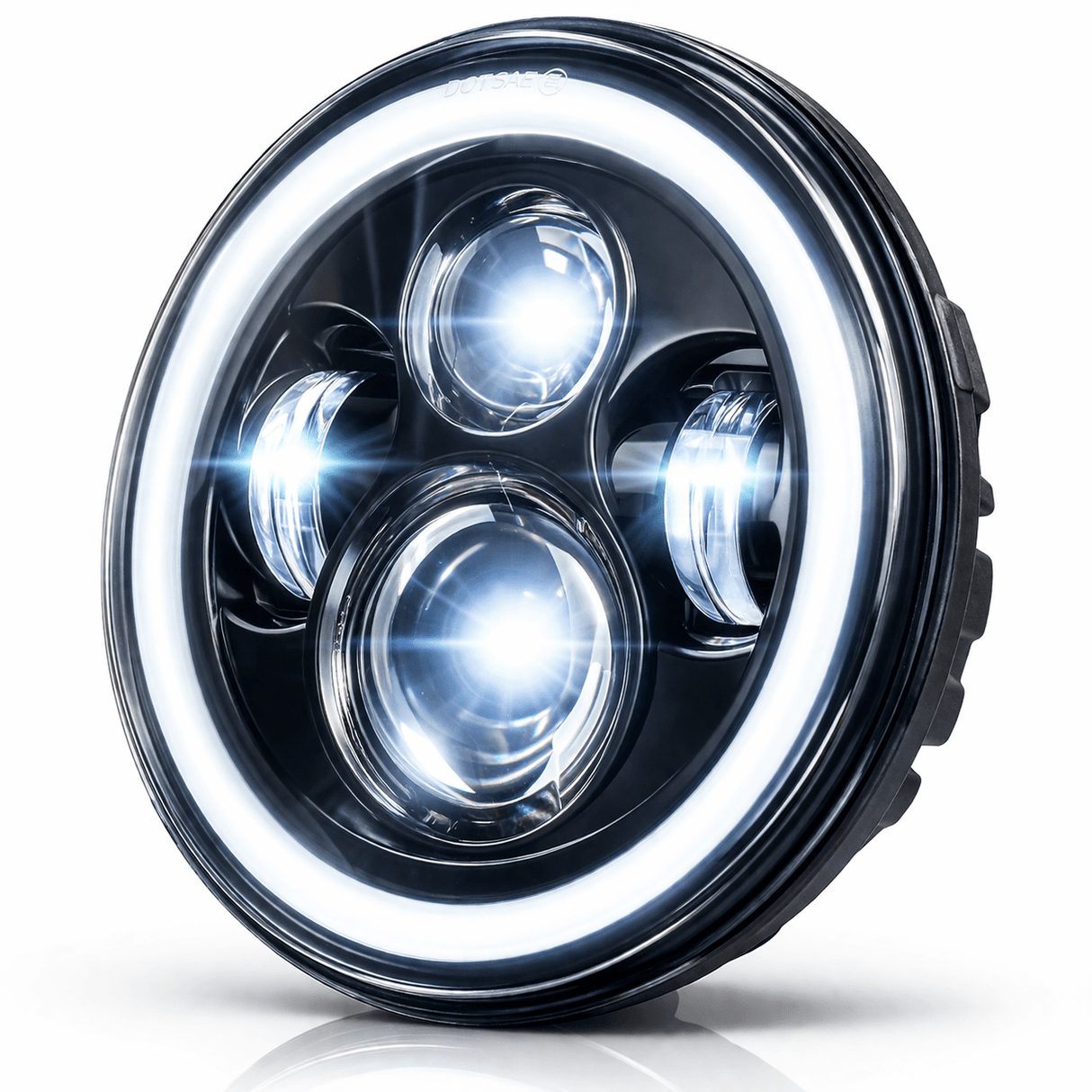 Eagle Lights 7" LED Headlight with LED Halo Ring for Harley-Davidson® and Indian® Motorcycles - Generation I /  Generation I / Black Kit