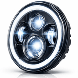 Eagle Lights 7" LED Headlight with LED Halo Ring for Harley-Davidson® and Indian® Motorcycles - Generation I /  Generation I / Black Kit