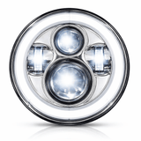Eagle Lights 7" LED Headlight with LED Halo Ring for Harley-Davidson® and Indian® Motorcycles - Generation I / Chrome Kit