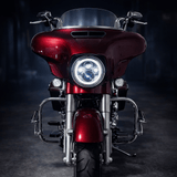 Eagle Lights 7" LED Headlight with LED Halo Ring for Harley-Davidson® and Indian® Motorcycles - Generation I / Chrome Kit