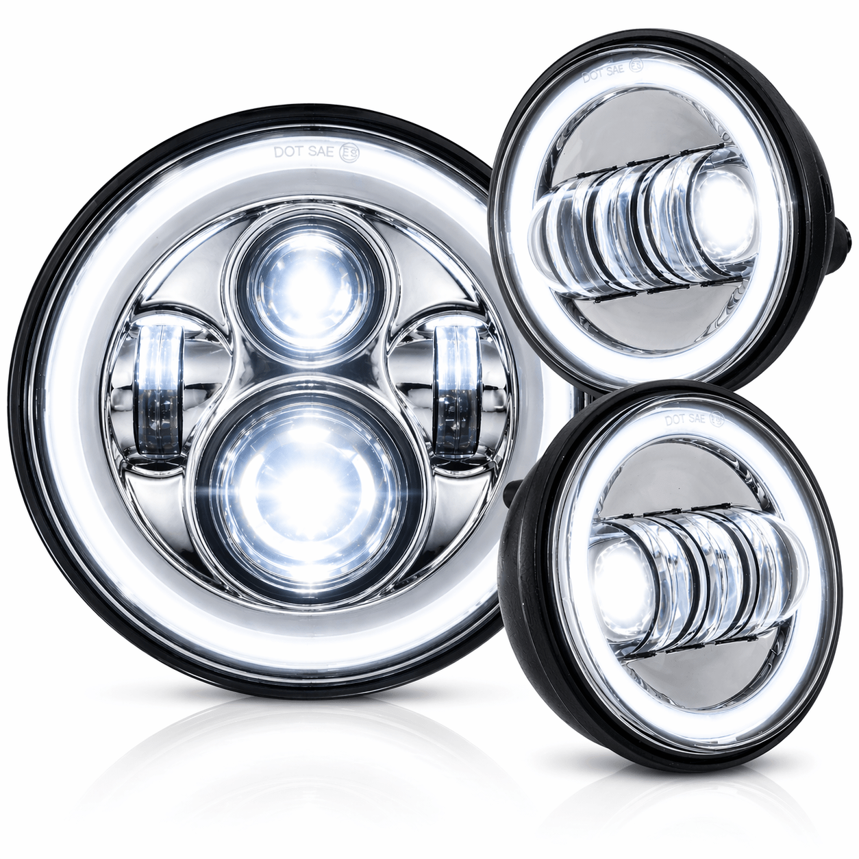 Road King LED headlight and passing light kit