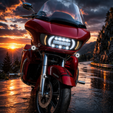 Eagle Lights LED Projection Headlight for Harley-Davidson 2015 - 2025 Road Glide with Vent Insert Light Combo Kit