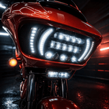 Eagle Lights LED Projection Headlight for Harley-Davidson 2015 - 2025 Road Glide with Vent Insert Light Combo Kit