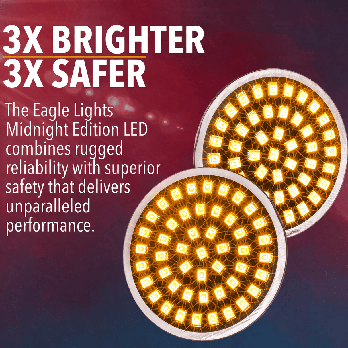 Eagle Lights Midnight Edition Front and Rear LED Turn Signal Kit for Harley-Davidson® Motorcycles - 1157 Front / 1156 Amber Rear