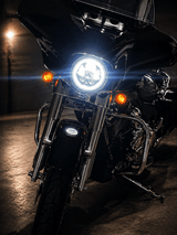 Eagle Lights 7" LED Headlight Kit with Halo Ring for Harley-Davidson® and Indian® Motorcycles - Generation III / Chrome