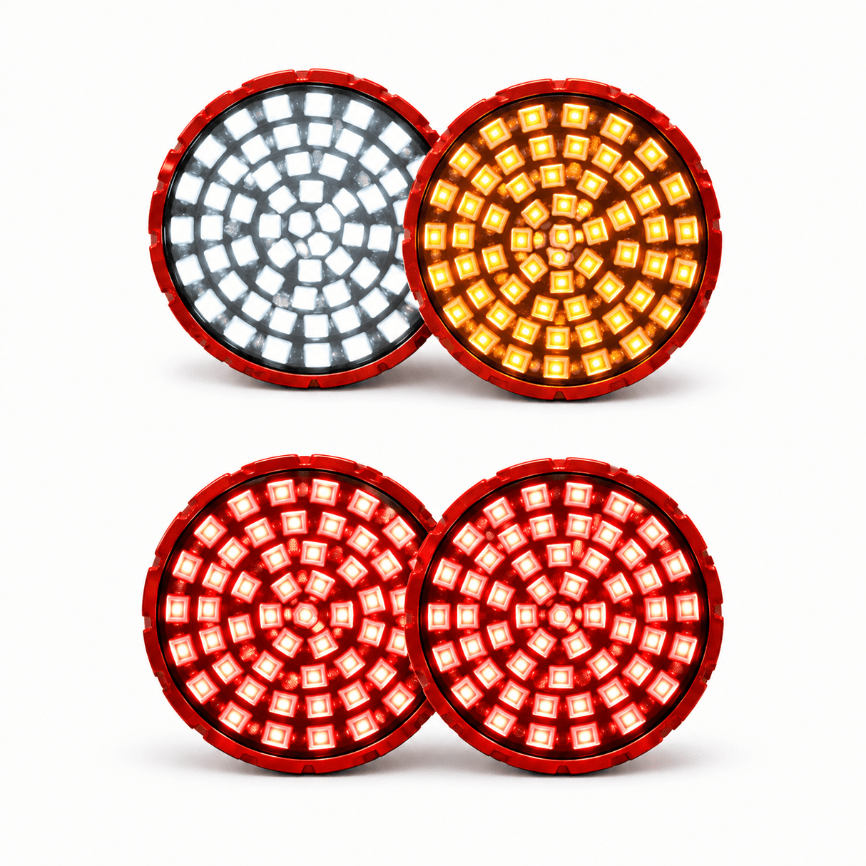 Eagle Lights SUNFLARE 2" Switchback LED Turn Signals for Harley-Davidson® Motorcycles- Front 1157 / Rear 1157