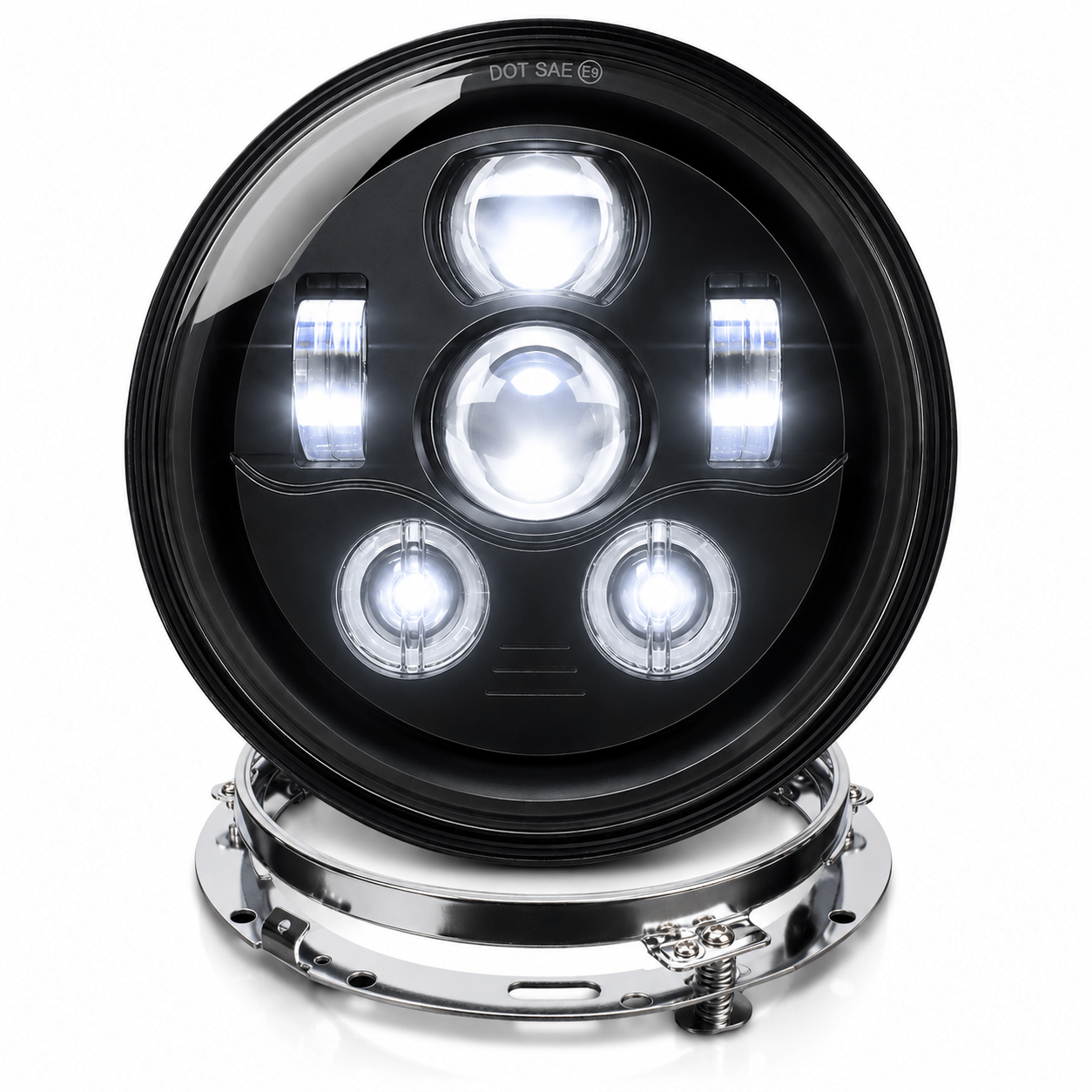 Eagle Lights 7" LED Headlight Kit for Harley Davidson and Indian Motorcycles - Generation III / Black