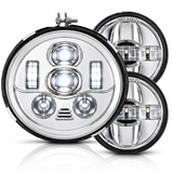 Eagle Lights 1997-2003 Honda Valkyrie Round Projection LED 7" Headlight and 4.5" Passing Lights
