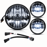 Eagle Lights Complex Reflector Series 7" Round LED Headlight with LED Passing Lights for Harley-Davidson®
