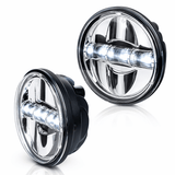Eagle Lights 7" LED Headlight and 4.5" LED Passing Light Kit for Harley-Davidson® and Indian® Motorcycles - Generation III / Chrome