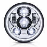 Eagle Lights 5 3/4" LED Headlight Kit with Halo Ring for Harley-Davidson® and Indian® Motorcycles - Generation III / Chrome