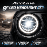 Eagle Lights ArcLine 9” LED Headlight Pro - 2 Pack For Jeep