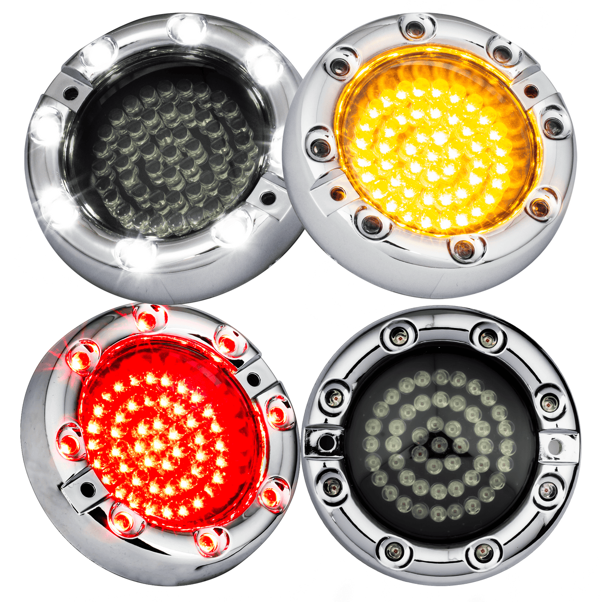 Eagle Lights 3 1/4” Infinity Beam Front and Rear LED Turn Signals with Running LED Light Ring for Harley Davidson Motorcycles