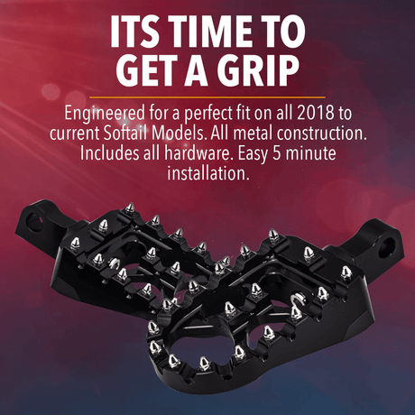 Eagle Lights IRONGRIP MX Style Passenger Foot Pegs for Harley-Davidson® Softail Motorcycles