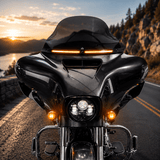Eagle Lights HALOS LED Windshield Trim – Black | Fits Harley-Davidson® Touring Models (2014–2025)